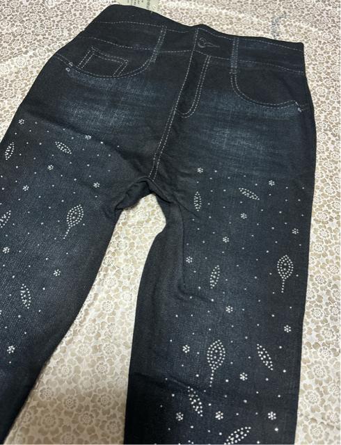 スキニー  レギンス  スパッツ キラキララインストーン付き デニム風プリント 大きいサイズ < 女性ファッション  スキニー  レギンス  スパッツ キラキララインストーン付き デニム風プリント 大きいサイズ < 女性ファッションの