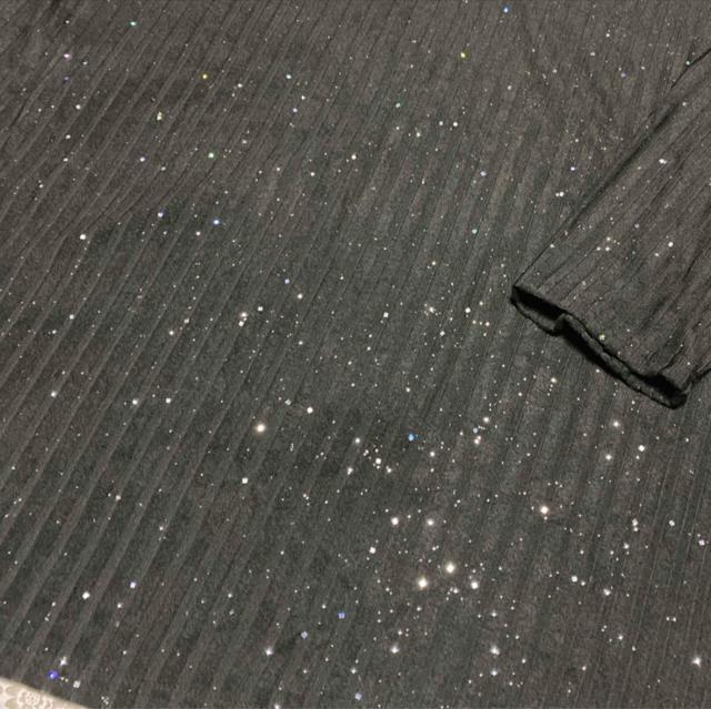 Vネック ストライプ柄 キラキララメ入り 薄手 ゆったり ニット ロング ブラック 大きいサイズ < 女性ファッション Vネック ストライプ柄 キラキララメ入り 薄手 ゆったり ニット ロング ブラック 大きいサイズ < 女性ファッションの