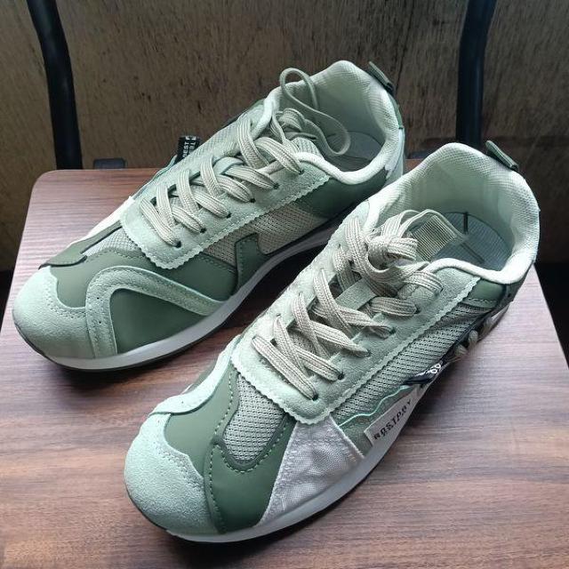 新品 25.5cm メンズ スニーカー グリーン シューズ 靴 男女兼用 普段着 < 男性ファッション 新品 25.5cm メンズ スニーカー グリーン シューズ 靴 男女兼用 普段着 < 男性ファッションの