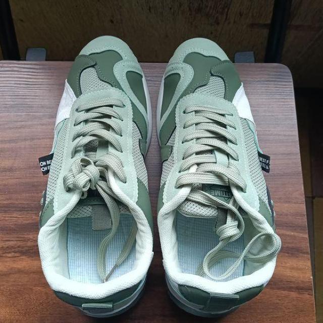 新品 25.5cm メンズ スニーカー グリーン シューズ 靴 男女兼用 普段着 < 男性ファッション 新品 25.5cm メンズ スニーカー グリーン シューズ 靴 男女兼用 普段着 < 男性ファッションの