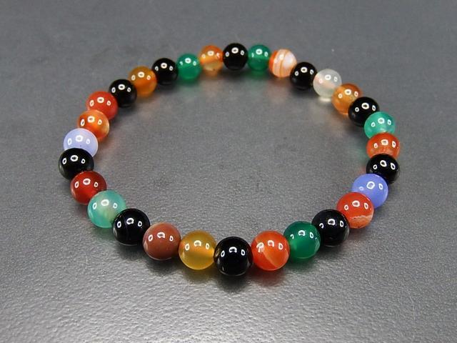 石街天然石多色AA+アゲートメノウ約6mmブレスレット < 女性アクセサリー/時計 石街天然石多色AA+アゲートメノウ約6mmブレスレット < 女性アクセサリー/時計の