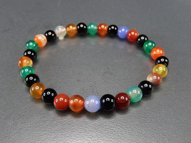 石街天然石多色AA+アゲートメノウ約6mmブレスレット < 女性アクセサリー/時計 石街天然石多色AA+アゲートメノウ約6mmブレスレット < 女性アクセサリー/時計の