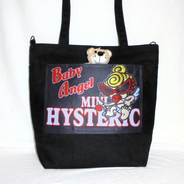 ◆ヒスミニ◆Baby Angel×黒地◆Away肩掛けトートバッグ・ショルダー < 女性ファッション  ◆ヒスミニ◆Baby Angel×黒地◆Away肩掛けトートバッグ・ショルダー < 女性ファッションの