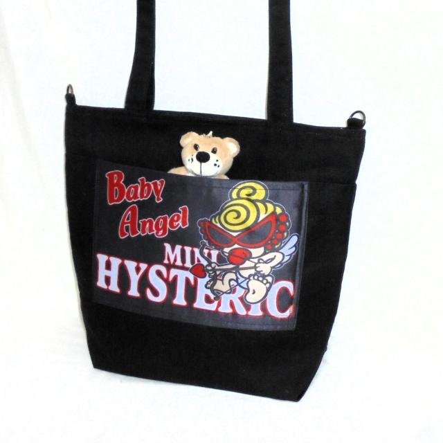 ◆ヒスミニ◆Baby Angel×黒地◆Away肩掛けトートバッグ・ショルダー < 女性ファッション  ◆ヒスミニ◆Baby Angel×黒地◆Away肩掛けトートバッグ・ショルダー < 女性ファッションの