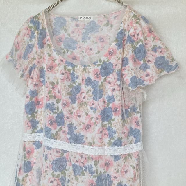 axes femme アクシーズ 花柄 チュールレース 花柄 半袖 カットソー N2m < ブランド axes femme アクシーズ 花柄 チュールレース 花柄 半袖 カットソー N2m < ブランドの