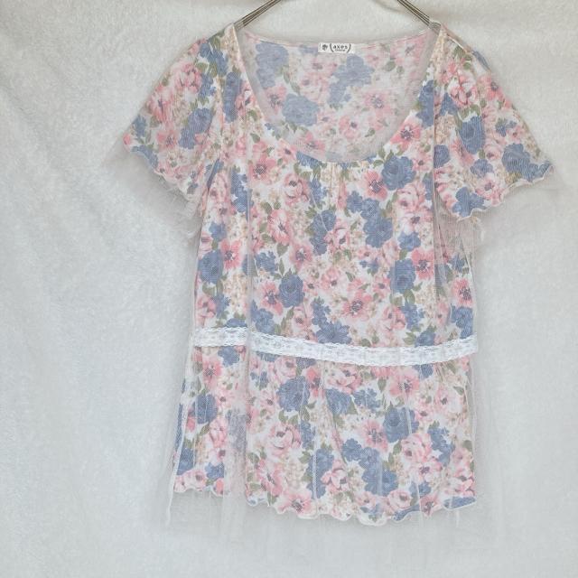 axes femme アクシーズ 花柄 チュールレース 花柄 半袖 カットソー N2m < ブランド axes femme アクシーズ 花柄 チュールレース 花柄 半袖 カットソー N2m < ブランドの