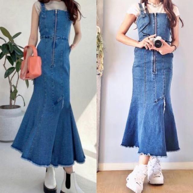 GRL★フリンジマーメイドデニムジャンパースカート★ < ブランド  GRL★フリンジマーメイドデニムジャンパースカート★  < ブランドの