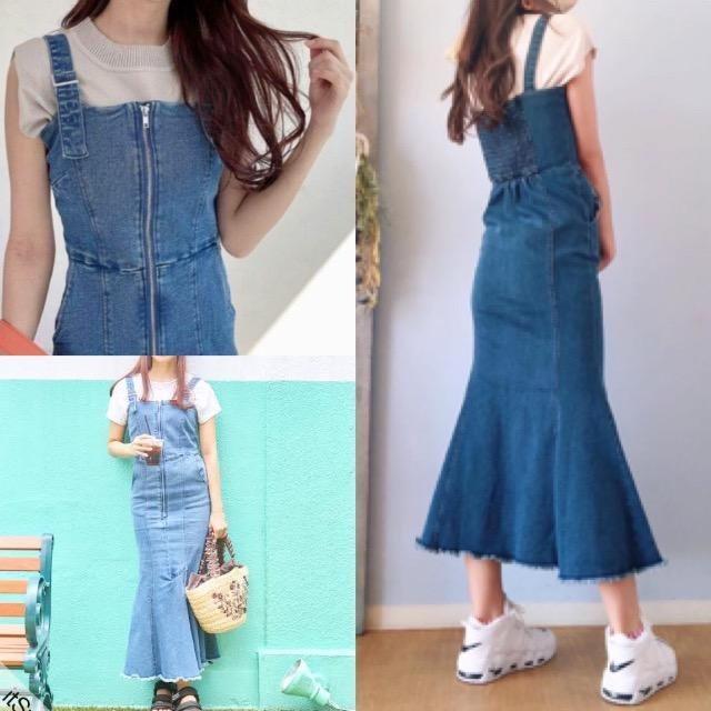 GRL★フリンジマーメイドデニムジャンパースカート★ < ブランド  GRL★フリンジマーメイドデニムジャンパースカート★ < ブランドの