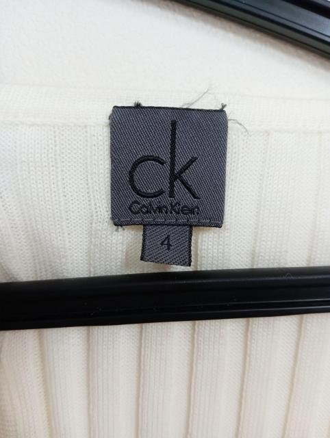 Calvin Klein リブニット 半袖 トップス ホワイト サイズ4 < ブランド Calvin Klein リブニット 半袖 トップス ホワイト サイズ4 < ブランドの