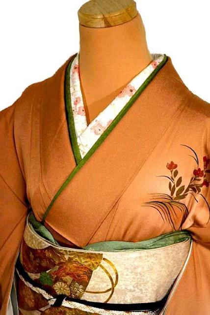 【最高級】未使用品 暈し染め 金彩 本金箔 御所車 波 晩秋の香り 付下げ 身丈156.5cm 裄丈63.5cm T3466 < 女性ファッション  【最高級】未使用品 暈し染め 金彩 本金箔 御所車 波 晩秋の香り 付下げ 身丈156.5cm 裄丈63.5cm T3466 < 女性ファッションの