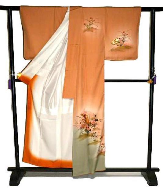 【最高級】未使用品 暈し染め 金彩 本金箔 御所車 波 晩秋の香り 付下げ 身丈156.5cm 裄丈63.5cm T3466 < 女性ファッション  【最高級】未使用品 暈し染め 金彩 本金箔 御所車 波 晩秋の香り 付下げ 身丈156.5cm 裄丈63.5cm T3466 < 女性ファッションの