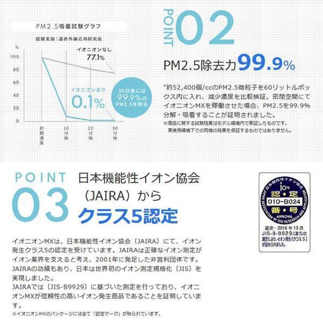 送込#新品#イオニオンMX 超小型 マイナスイオン発生器 オゾンフリー 充電式 ポータブル 空気清浄機 IONION MX 日本製 < 家電/AV  送込#新品#イオニオンMX 超小型 マイナスイオン発生器 オゾンフリー 充電式 ポータブル 空気清浄機 IONION MX 日本製 < 家電/AVの