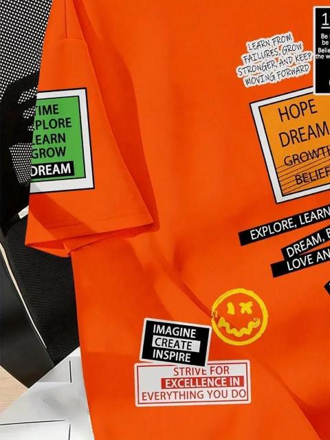 爆ヤス価格990円★遊び心のあるメンズTシャツ、オレンジグラフィック、ポリエステル、洗濯可能 USAサイズS(日本サイズL相当) < 男性ファッション 爆ヤス価格990円★遊び心のあるメンズTシャツ、オレンジグラフィック、ポリエステル、洗濯可能 USAサイズS(日本サイズL相当) < 男性ファッションの