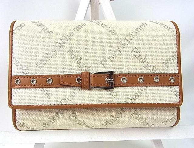 500円スタ【正規品】PINKY&DIANNE ピンキー&ダイアン 全面ロゴ折り財布(レザー×キャンバスジャガード/保存袋付き) < ブランド 500円スタ【正規品】PINKY&DIANNE ピンキー&ダイアン 全面ロゴ折り財布(レザー×キャンバスジャガード/保存袋付き) < ブランドの