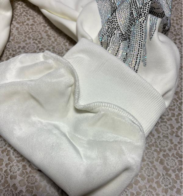 裏起毛 キラキララインストーン 天使の羽柄 トレーナーパンツ ホワイト 大きいサイズ < 女性ファッション 裏起毛 キラキララインストーン 天使の羽柄 トレーナーパンツ ホワイト 大きいサイズ < 女性ファッションの