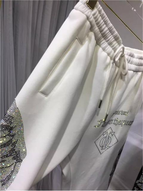 裏起毛 キラキララインストーン 天使の羽柄 トレーナーパンツ ホワイト 大きいサイズ < 女性ファッション 裏起毛 キラキララインストーン 天使の羽柄 トレーナーパンツ ホワイト 大きいサイズ < 女性ファッションの