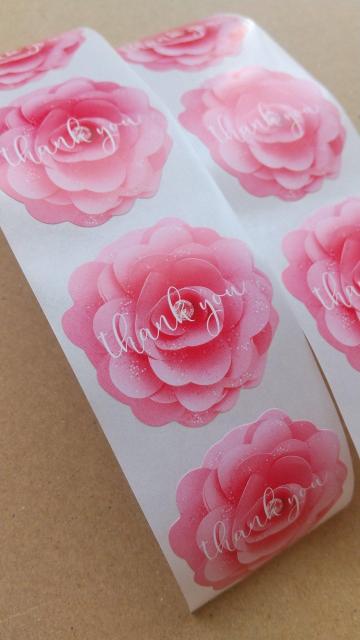 @ピンクの薔薇 サンキューシール 2シート8枚 < インテリア/ライフ @ピンクの薔薇 サンキューシール 2シート8枚 < インテリア/ライフの
