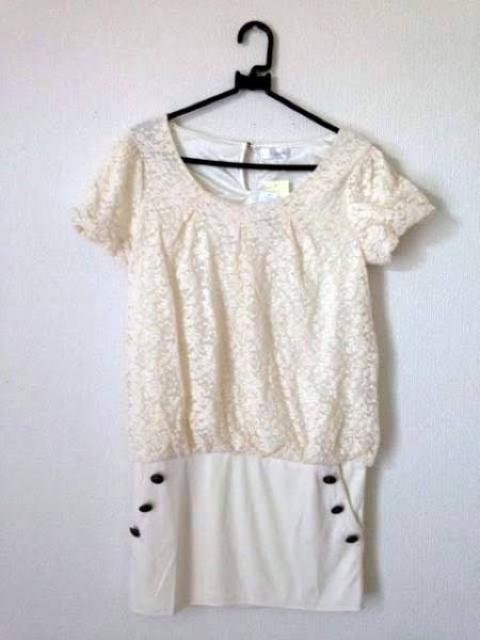 新品■LUIJANNE◆アンティークボタン ワッフルチュニック ワンピース Mサイズ < 女性ファッション  新品■LUIJANNE◆アンティークボタン ワッフルチュニック ワンピース Mサイズ  < 女性ファッションの