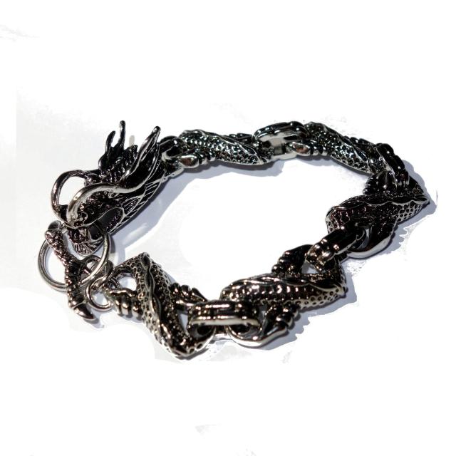 ドラゴン 竜 龍 ブレスレット アクセサリー シルバー色 銀色 メンズ < 男性アクセサリー/時計  ドラゴン 竜 龍 ブレスレット アクセサリー シルバー色 銀色 メンズ  < 男性アクセサリー/時計の
