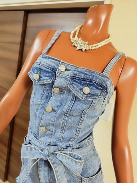 新品?xs〜s?ストレッチ.デニムワンピース? < 女性ファッション  新品?xs〜s?ストレッチ.デニムワンピース? < 女性ファッションの