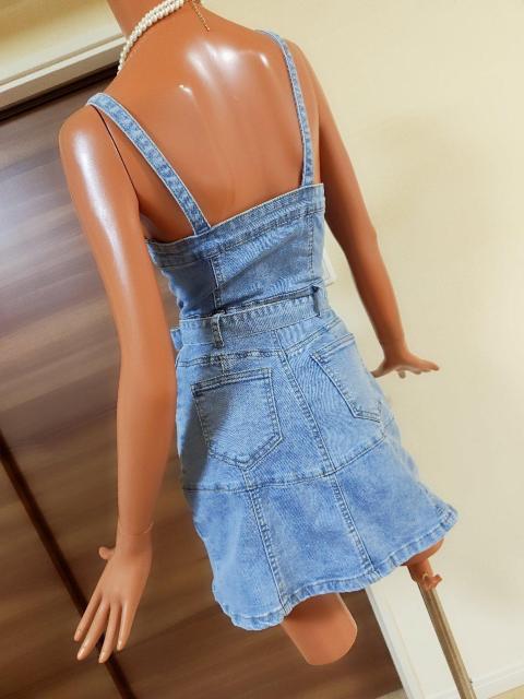 新品?xs〜s?ストレッチ.デニムワンピース? < 女性ファッション  新品?xs〜s?ストレッチ.デニムワンピース? < 女性ファッションの