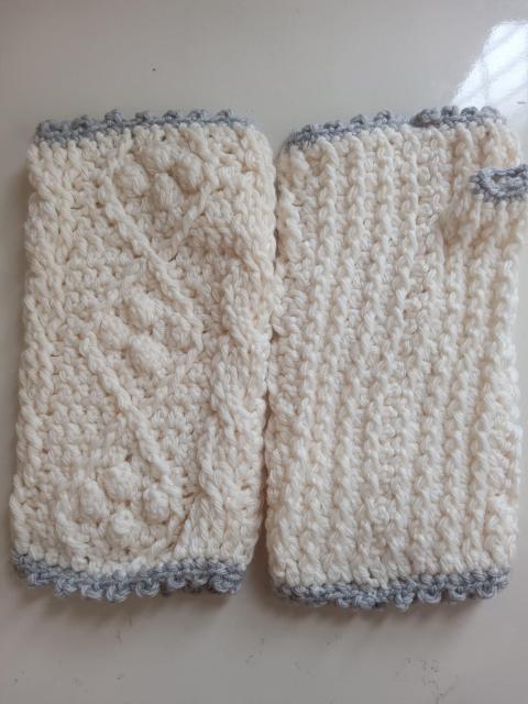 ハンドウォーマー(白×ライトグレー)男性用 < ペット/手芸/園芸  ハンドウォーマー(白×ライトグレー)男性用  < ペット/手芸/園芸の