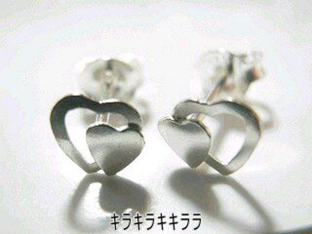 《New》<シルバー925*刻印入り>★ハート&オープンハート ピアス < 女性アクセサリー/時計  《New》<シルバー925*刻印入り>★ハート&オープンハート ピアス  < 女性アクセサリー/時計の