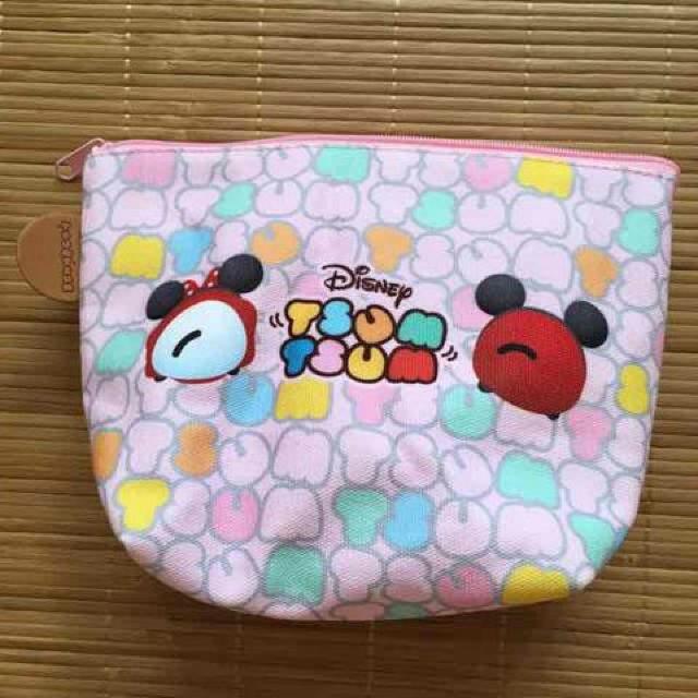 ディズニー・ツムツムキャラクター柄ポーチ。ピンク < 女性ファッション ディズニー・ツムツムキャラクター柄ポーチ。ピンク < 女性ファッションの