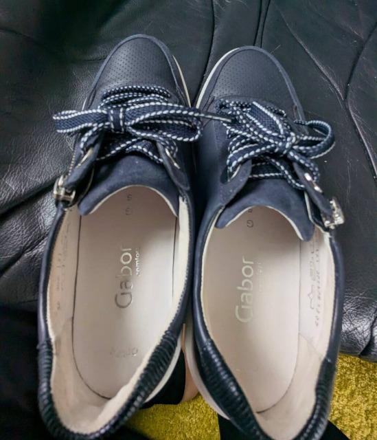 ■Gabor■ガボール■レースアップスニーカー/レザーシューズ/スエード&レザー/シューズ/ネイビー/表記サイズ5/24.5 < ブランド ■Gabor■ガボール■レースアップスニーカー/レザーシューズ/スエード&レザー/シューズ/ネイビー/表記サイズ5/24.5 < ブランドの