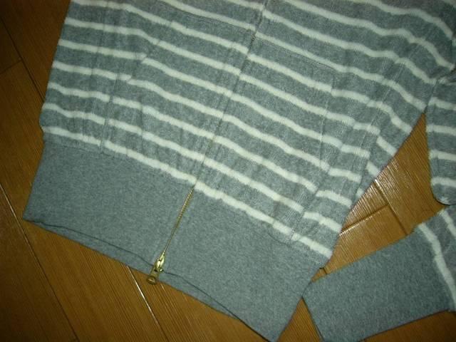 新品TMTパイル地ジップパーカーM灰ボーダースウェット < ブランド 新品TMTパイル地ジップパーカーM灰ボーダースウェット < ブランドの