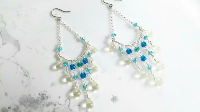 SF*シャンデリアピアス*レモン×青 20016 < 女性アクセサリー/時計 SF*シャンデリアピアス*レモン×青 20016 < 女性アクセサリー/時計の