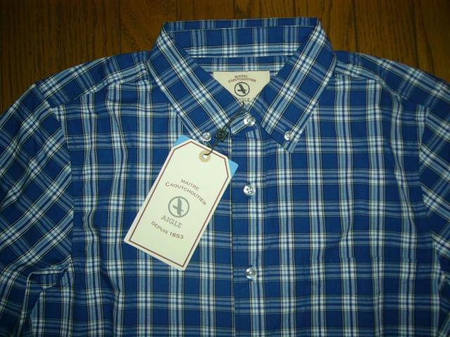 新品 AIGLE エーグル DFT オックスフォード チェックシャツ S 青 長袖 < ブランド 新品 AIGLE エーグル DFT オックスフォード チェックシャツ S 青 長袖 < ブランドの