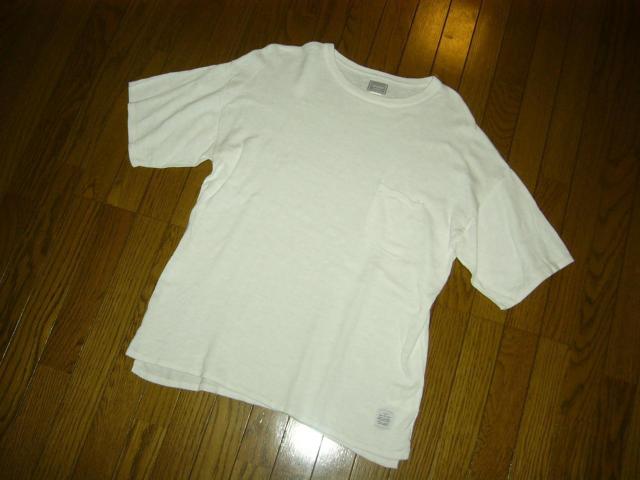 DELUXE デラックス 麻混 カットソー L 白 ポケTシャツ < ブランド DELUXE デラックス 麻混 カットソー L 白 ポケTシャツ < ブランドの