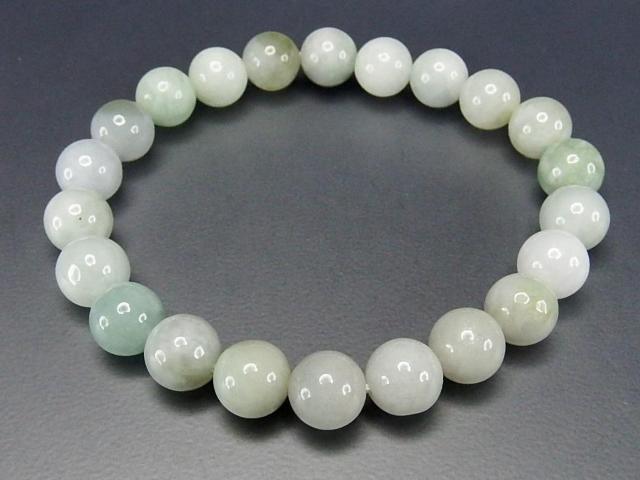 天然ミャンマー産ひすい翡翠数珠ブレスレット本翡翠ジェダイト8mm天然石 < 女性アクセサリー/時計  天然ミャンマー産ひすい翡翠数珠ブレスレット本翡翠ジェダイト8mm天然石 < 女性アクセサリー/時計の