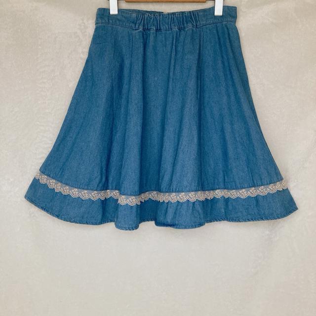 axes femme アクシーズ デニム フレア ひざ上 スカート レース付 M N2m < ブランド  axes femme アクシーズ デニム フレア ひざ上 スカート レース付 M N2m < ブランドの