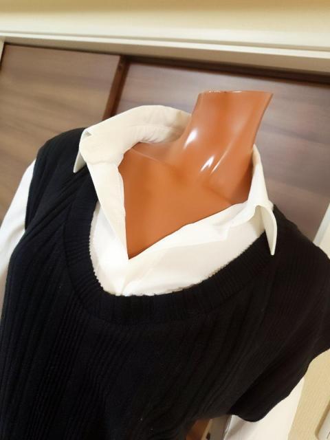 美品★xs〜M★白シャツ+黒ニットベストワンピース★2点セット★ < 女性ファッション  美品★xs〜M★白シャツ+黒ニットベストワンピース★2点セット★ < 女性ファッションの