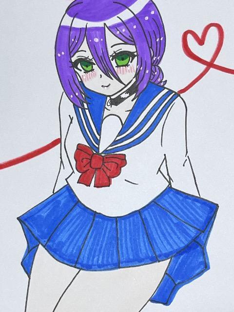 自作イラスト チェンソーマン レゼ ハガキサイズ 制服セーラー服コスプレF < アニメ/コミック/キャラクター 自作イラスト チェンソーマン レゼ ハガキサイズ 制服セーラー服コスプレF < アニメ/コミック/キャラクターの