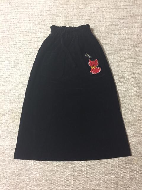 712.新品☆ベロアロングスカート☆ウエストゴム☆黒☆140センチ < キッズ/ベビー  712.新品☆ベロアロングスカート☆ウエストゴム☆黒☆140センチ  < キッズ/ベビーの