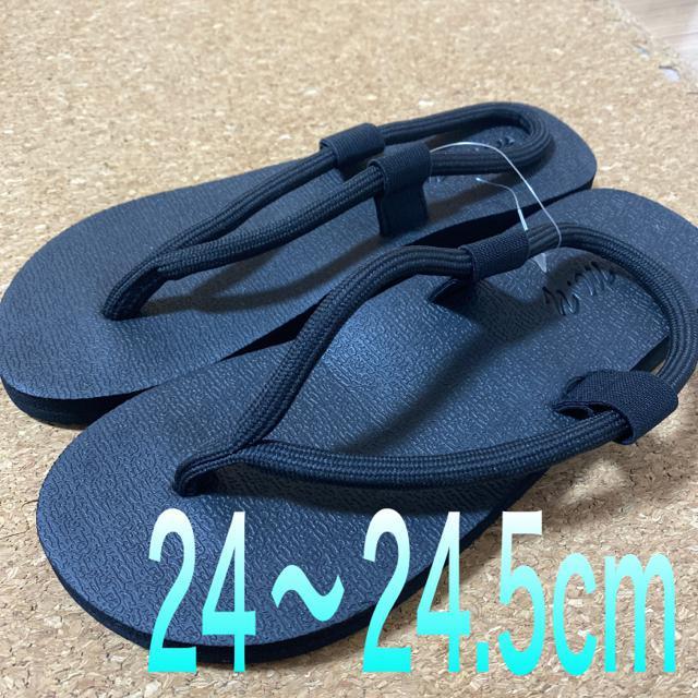 新品未使用24〜24.5cm サンダル 黒 < 女性ファッション  新品未使用24〜24.5cm サンダル 黒  < 女性ファッションの