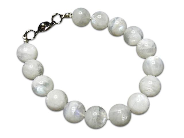 ムーンストーン約11mmブルーシラー有り天然石ワイヤー仕上げブレスレット < 女性アクセサリー/時計  ムーンストーン約11mmブルーシラー有り天然石ワイヤー仕上げブレスレット  < 女性アクセサリー/時計の
