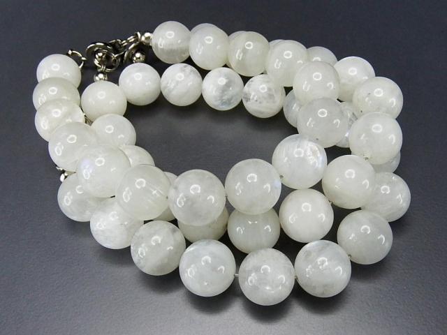 ムーンストーン約11mmブルーシラー有り天然石ワイヤー仕上げブレスレット < 女性アクセサリー/時計  ムーンストーン約11mmブルーシラー有り天然石ワイヤー仕上げブレスレット < 女性アクセサリー/時計の