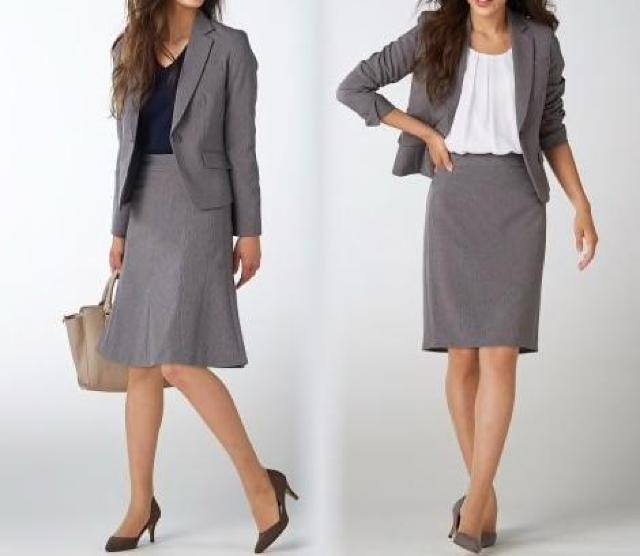 新品☆13号L♪グレー系ストライプお仕事スーツ♪2スカート☆☆Q420 < 女性ファッション 新品☆13号L♪グレー系ストライプお仕事スーツ♪2スカート☆☆Q420 < 女性ファッションの