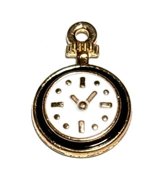 748 小さい懐中時計 黒枠 1個 金属パーツ エナメルチャーム < ペット/手芸/園芸 748 小さい懐中時計 黒枠 1個 金属パーツ エナメルチャーム < ペット/手芸/園芸の