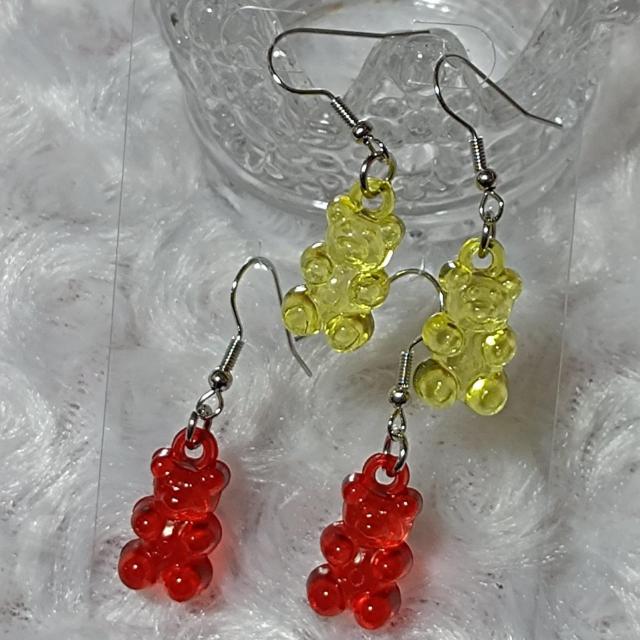 新品★可愛いベアフックピアス/イエロー+レッド < 女性アクセサリー/時計  新品★可愛いベアフックピアス/イエロー+レッド < 女性アクセサリー/時計の