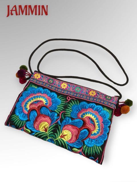 モン族花刺繍バッグ★ヒッピー★アジアン★鞄★ポシェット < 女性ファッション  モン族花刺繍バッグ★ヒッピー★アジアン★鞄★ポシェット  < 女性ファッションの