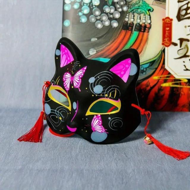 爆ヤス価格590円★ブラックスタイルの猫のフェイスマスク、半分の猫の顔 アニメのキツネのコスプレ 黒+蝶 < 女性ファッション  爆ヤス価格590円★ブラックスタイルの猫のフェイスマスク、半分の猫の顔 アニメのキツネのコスプレ 黒+蝶 < 女性ファッションの