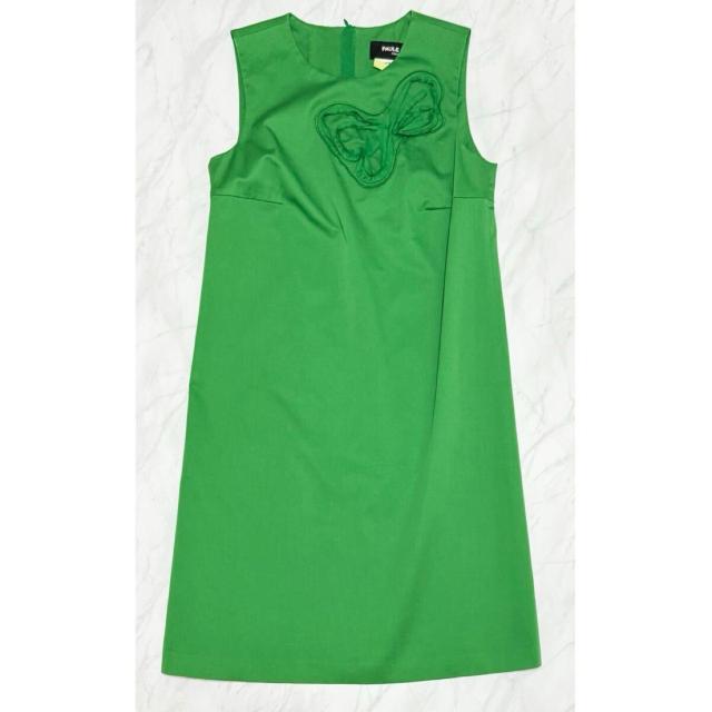 ポールカPAULE KA ノースリリボンワンピース緑#36 < 女性ファッション ポールカPAULE KA ノースリリボンワンピース緑#36 < 女性ファッションの