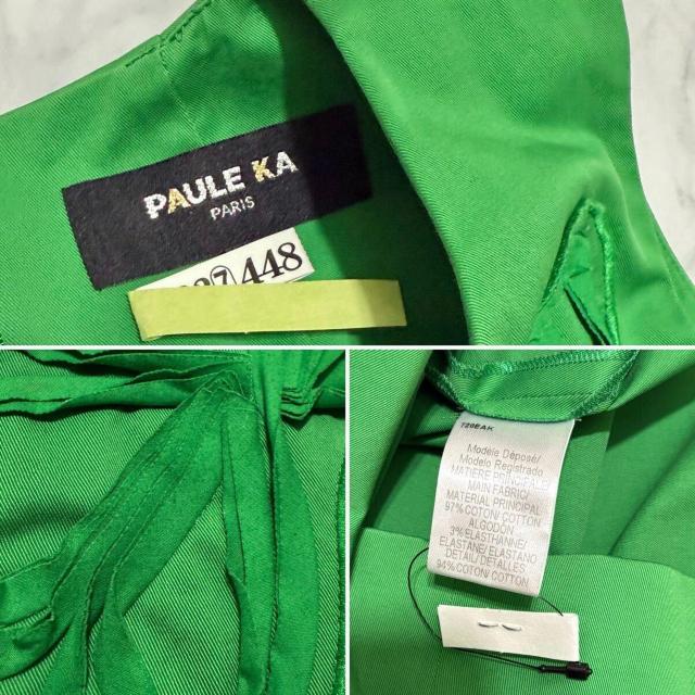 ポールカPAULE KA ノースリリボンワンピース緑#36 < 女性ファッション ポールカPAULE KA ノースリリボンワンピース緑#36 < 女性ファッションの