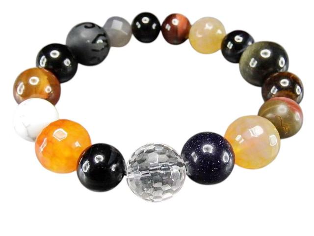 一点物大玉多種天然石オニキス六字真言フロスト水晶ブレスレット902-027a < 男性アクセサリー/時計 一点物大玉多種天然石オニキス六字真言フロスト水晶ブレスレット902-027a < 男性アクセサリー/時計の