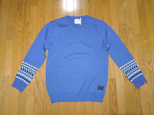BEDWIN & THE HEARTBREAKERS ベドウィン V字 ニット 3青 ノルディック柄セーターV-NECK KNIT < ブランド BEDWIN & THE HEARTBREAKERS ベドウィン V字 ニット 3青 ノルディック柄セーターV-NECK KNIT < ブランドの